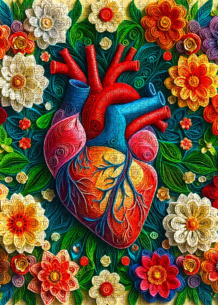 tucocoo-floral-anatomical-heart-puzzle-1000-teile-blumen image 2