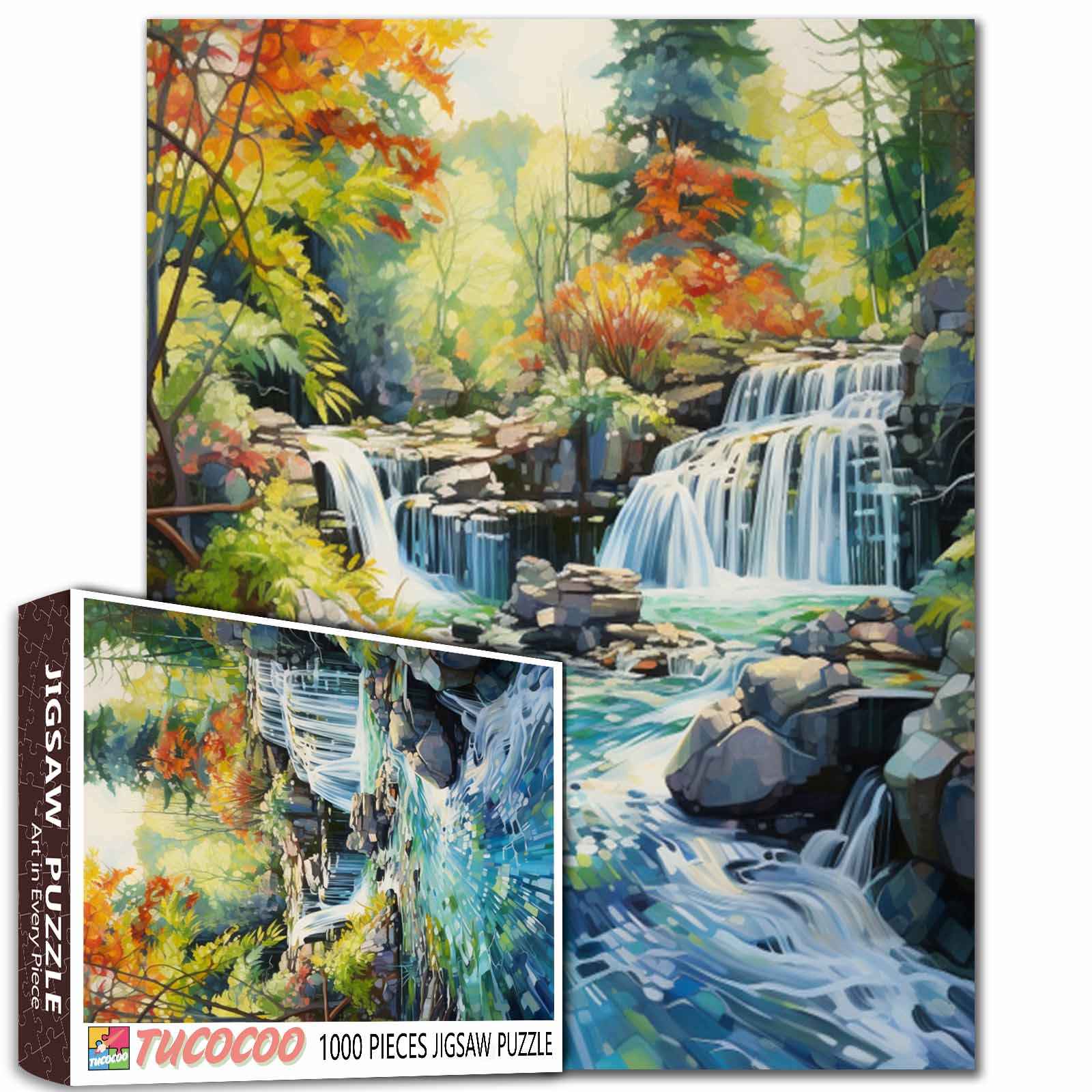 tucocoo-forest-cascade-puzzle-1000-teile-wald-bach image 1