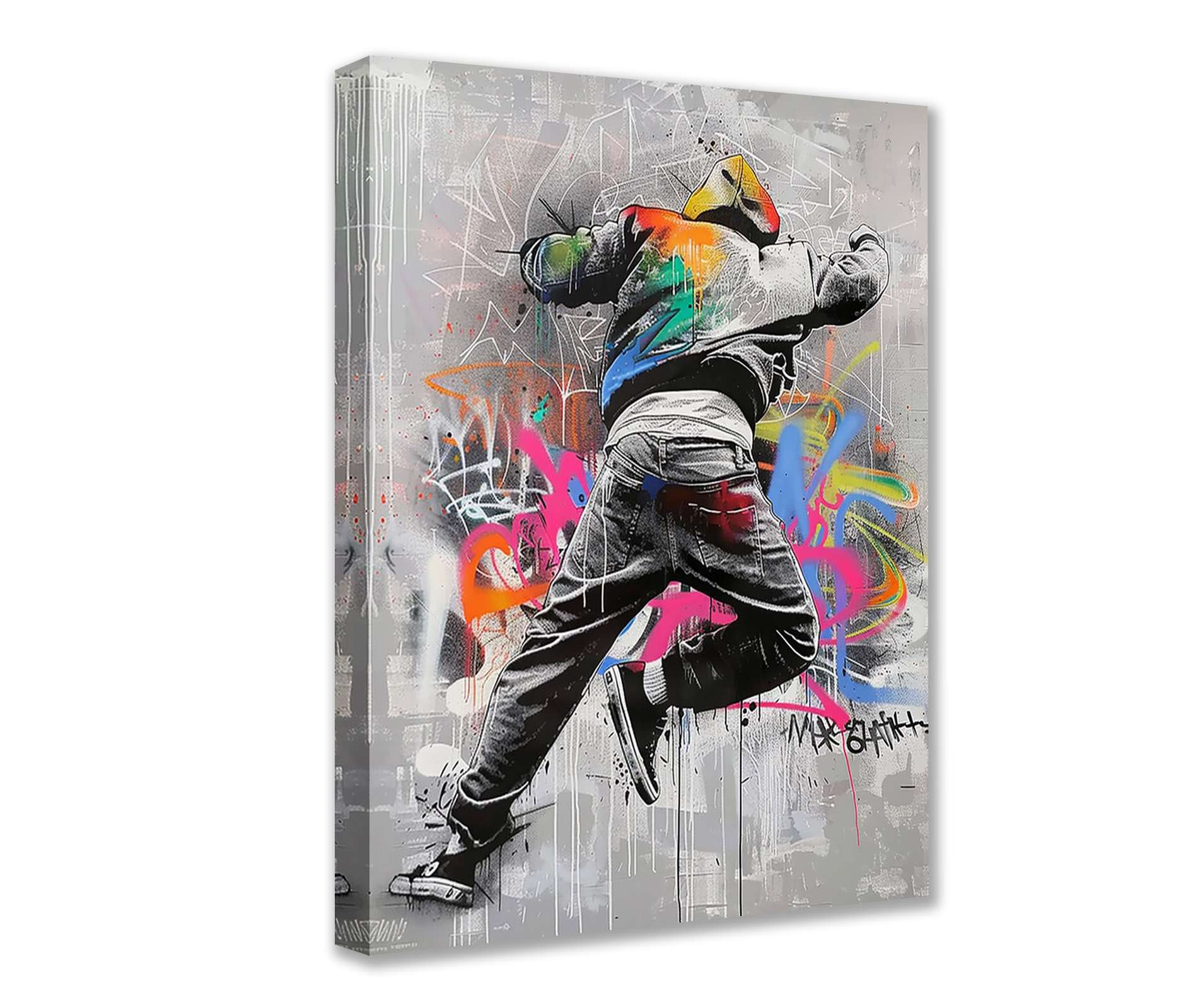 tucocoo-graffiti-street-dancer-leinwandbild-30x40cm-gerahmt image 1