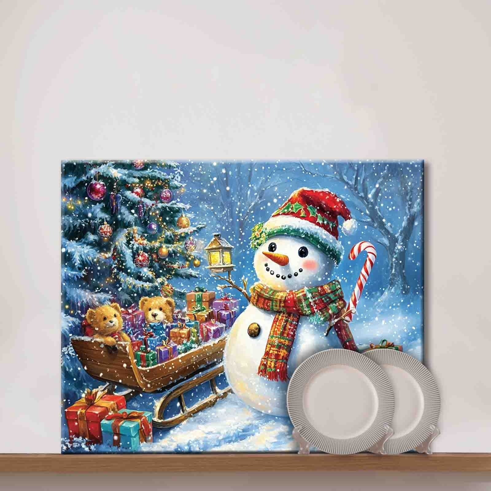 tucocoo-paint-by-numbers-schneemann-malen-nach-zahlen-40x50-cm-ohne-rahmen image 3