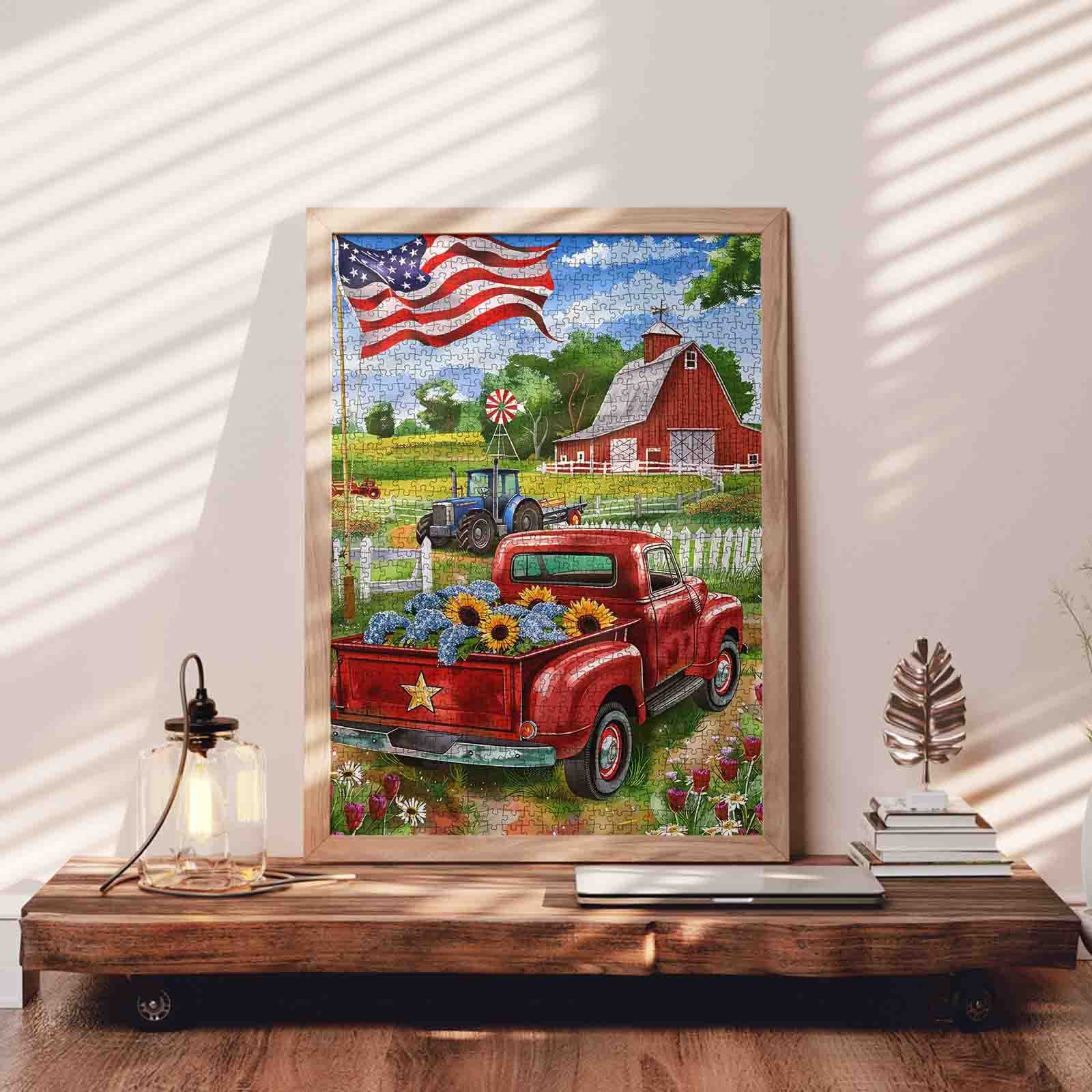 tucocoo-jigsaw-puzzles-american-farm-red-truck-puzzle-1000-teile image 3