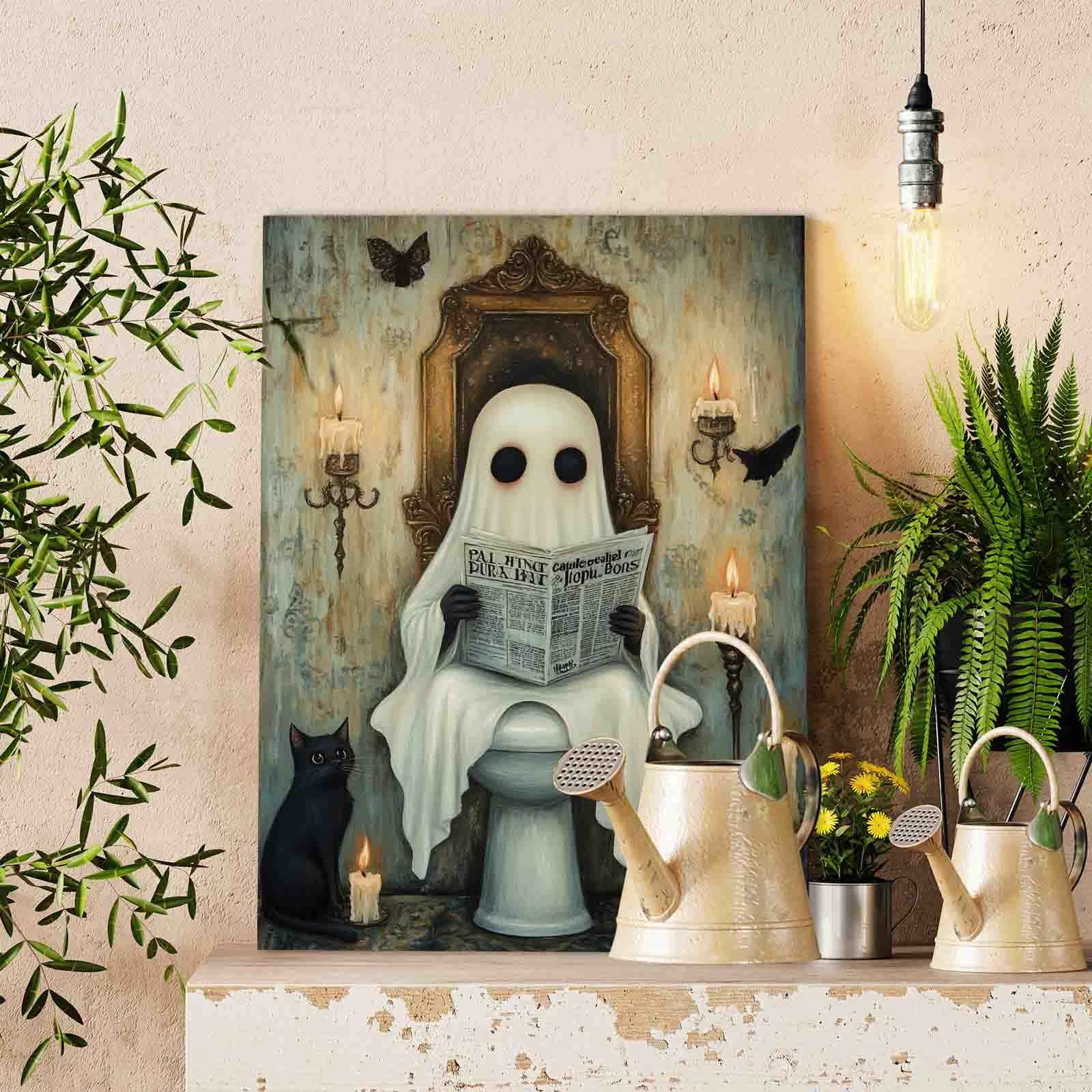 tucocoo-paint-by-numbers-ghost-with-newspaper-and-black-cat-40x50-halloween image 2