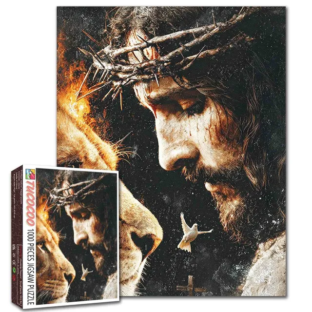 tucocoo-jesus-and-lion-puzzle-1000-teile-glaube image 1