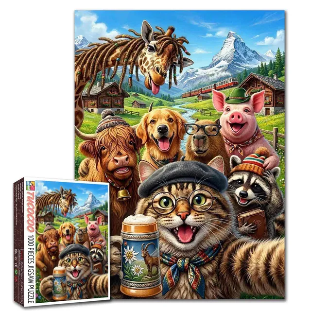 tucocoo-jigsaw-funny-alpine-animal-selfie-puzzle-1000-teile-tiere image 1