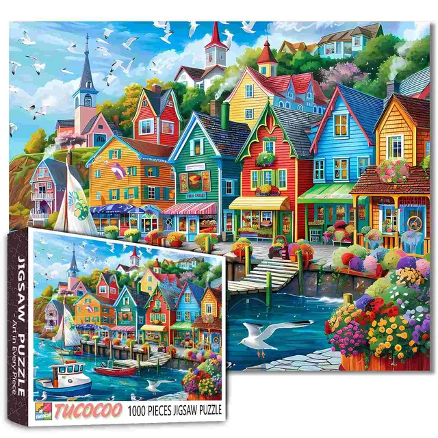 tucocoo-colorful-seaside-town-puzzle-1000-teile-k-stenort image 1
