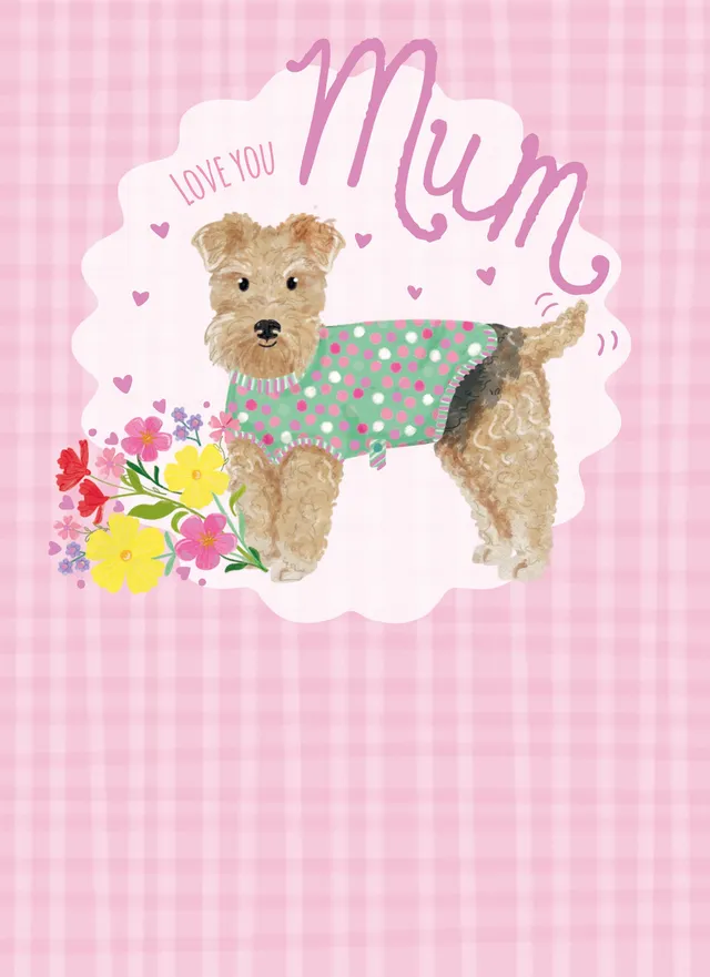 otter-house-muttertagskarte-hund-blumen-karte-mama image 1