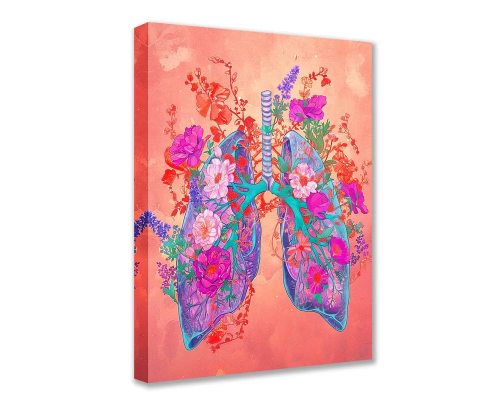 tucocoo-blooming-lungs-leinwandbild-blumen-lunge-gerahmt image 1