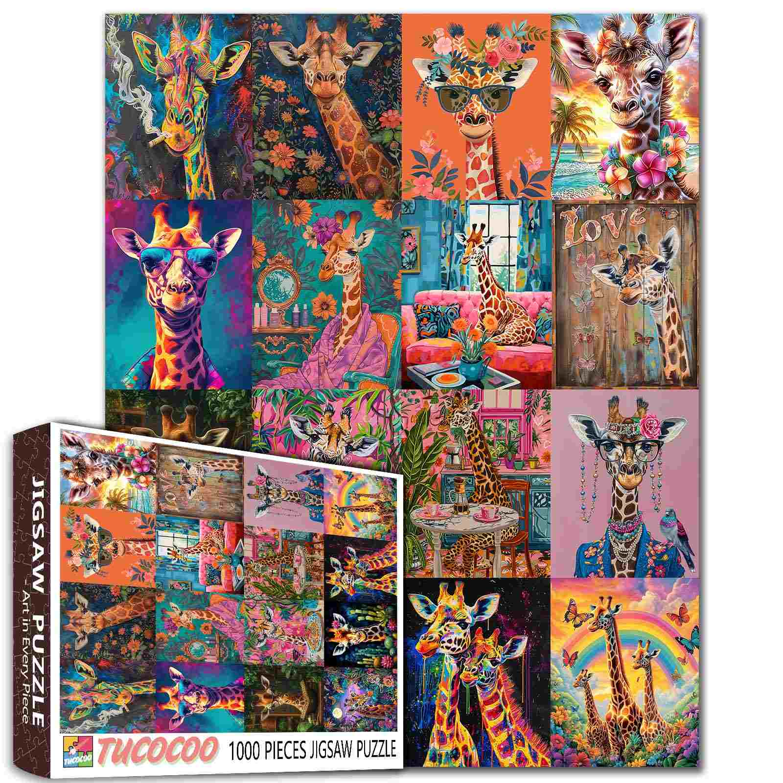 tucocoo-whimsical-giraffe-life-puzzle-1000-teile-giraffe image 1