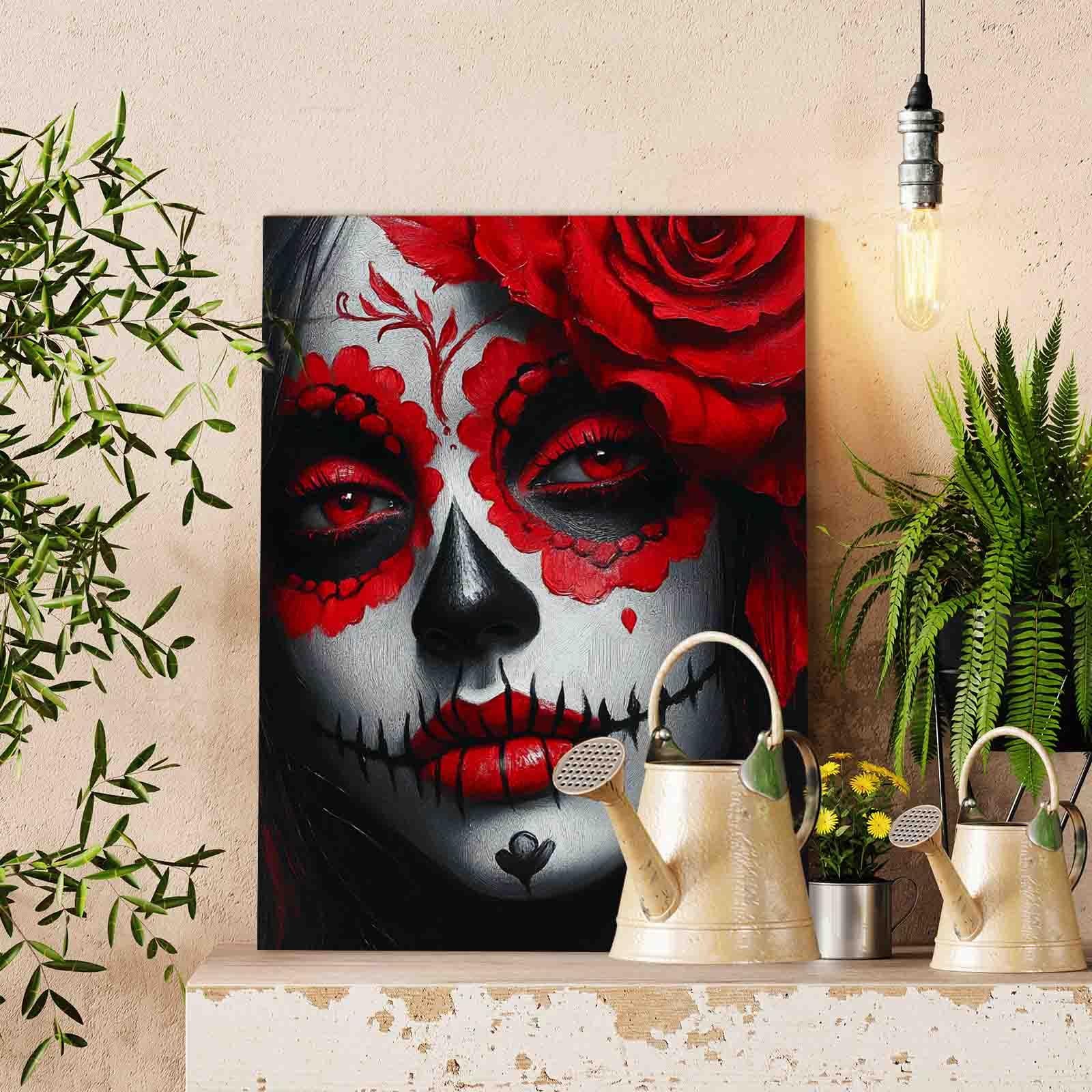 tucocoo-paint-by-numbers-red-rose-sugar-skull-malen-nach-zahlen-40x50 image 2