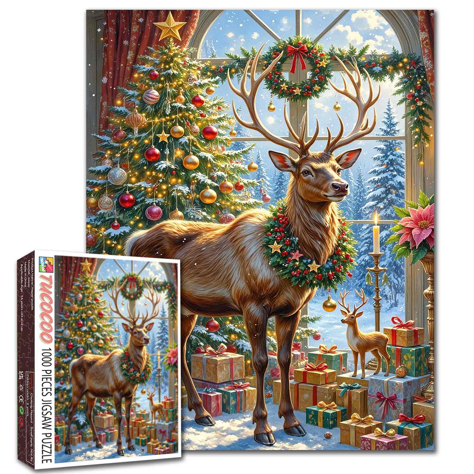 tucocoo-majestic-reindeer-festive-hall-puzzle-1000-teile-weihnachten image 1