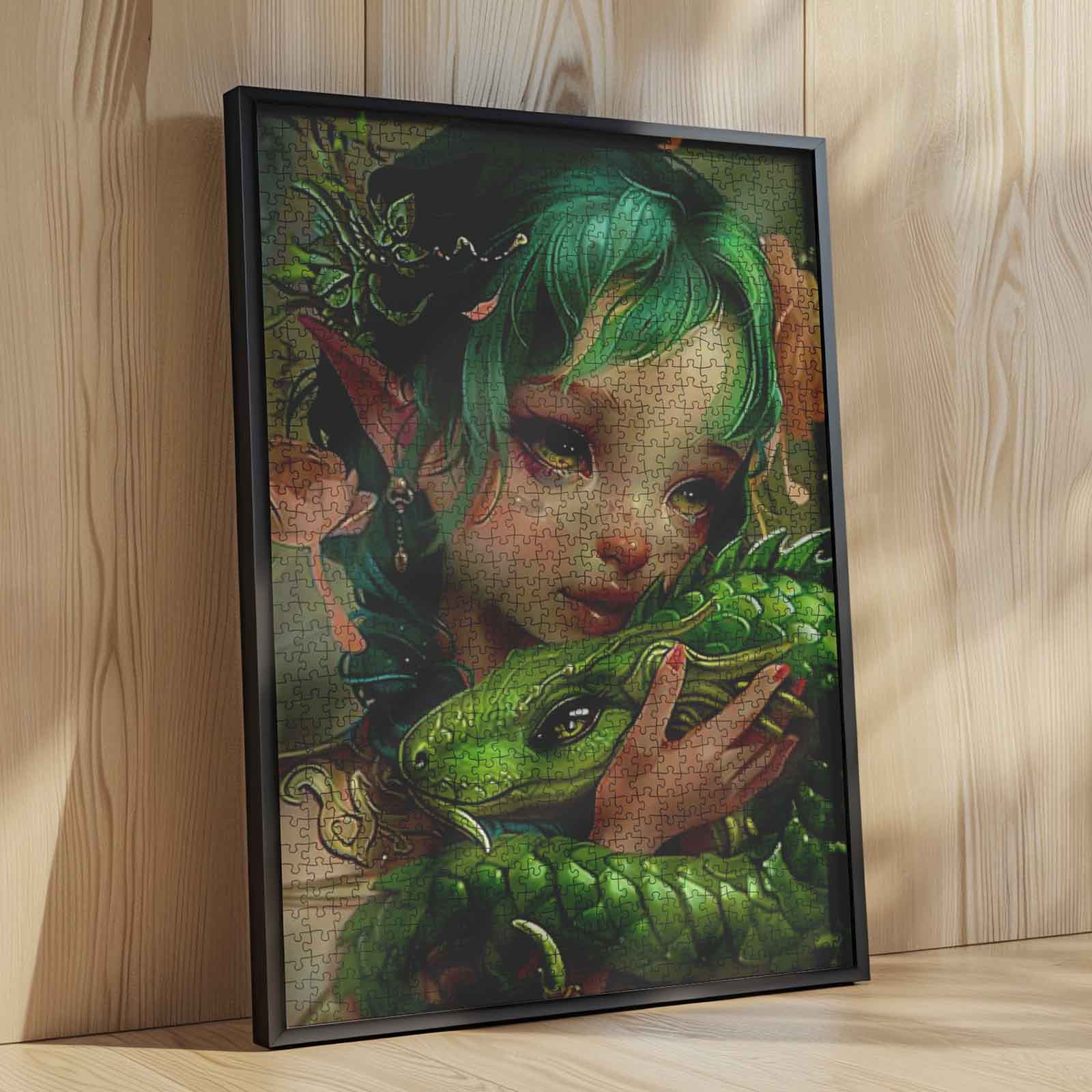 tucocoo-green-haired-girl-with-dragon-puzzle-1000-teile image 4