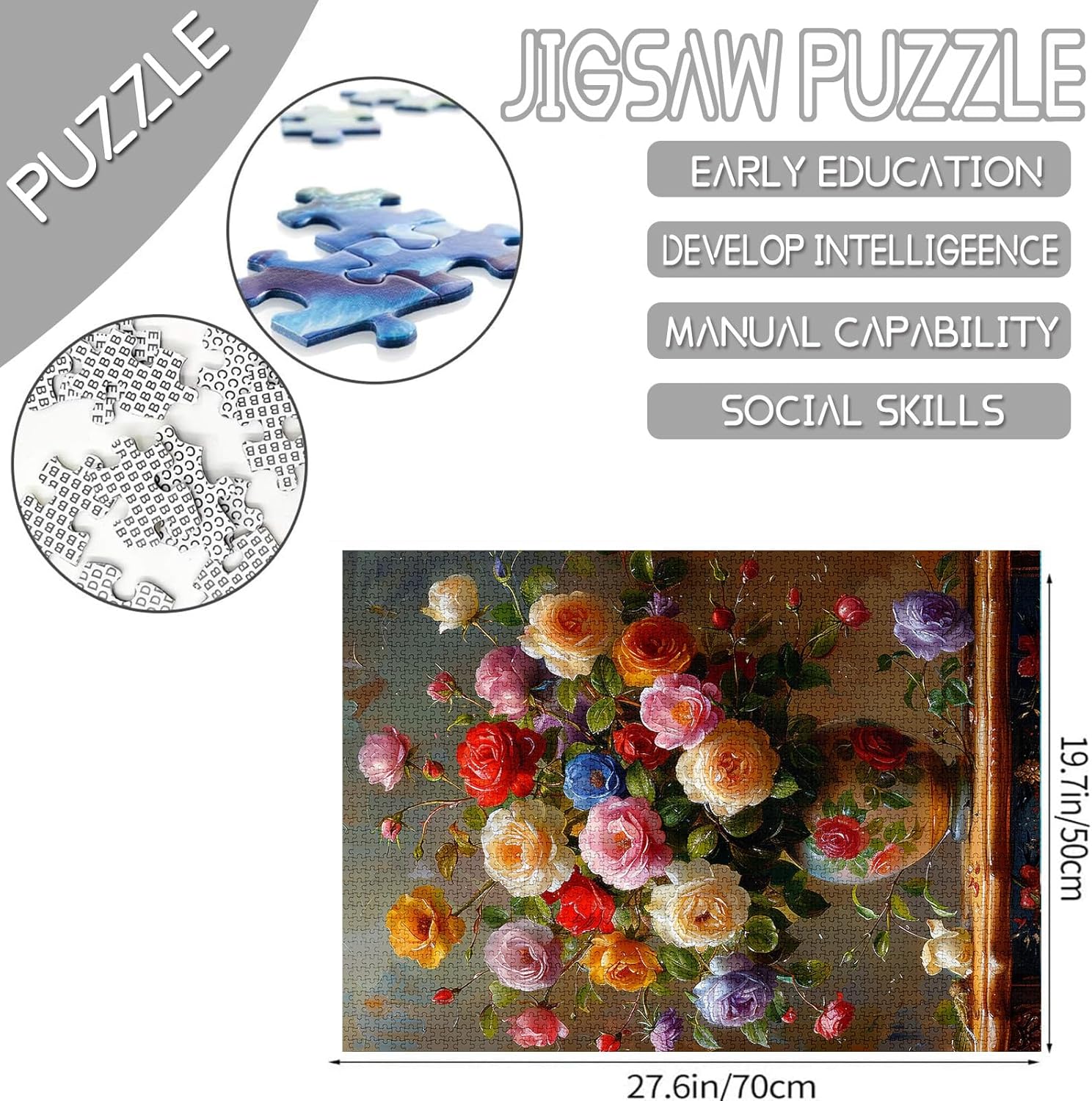 tucocoo-jigsaw-colorful-roses-puzzle-1000-teile-blumen-stillleben image 4
