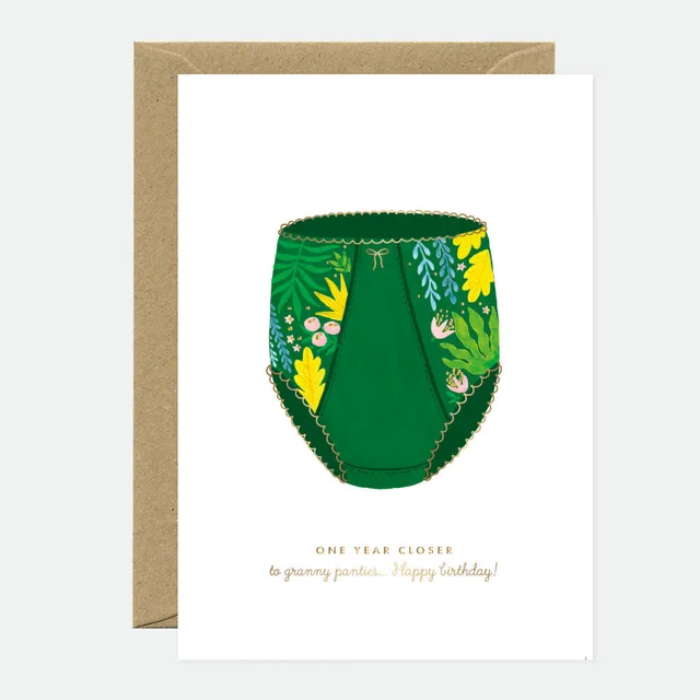 all-the-ways-to-say-granny-panties-geburtstagskarte-a6-gold image 1