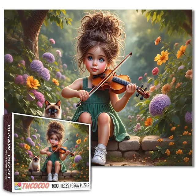tucocoo-jigsaw-violin-girl-puzzle-1000-teile-garten image 1