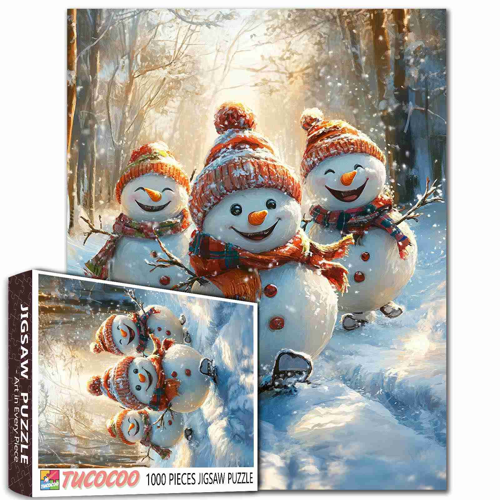 tucocoo-dancing-snowmen-jigsaw-puzzle-1000-teile-winter image 1