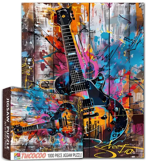 tucocoo-graffiti-guitar-puzzle-1000-teile-gitarre image 1