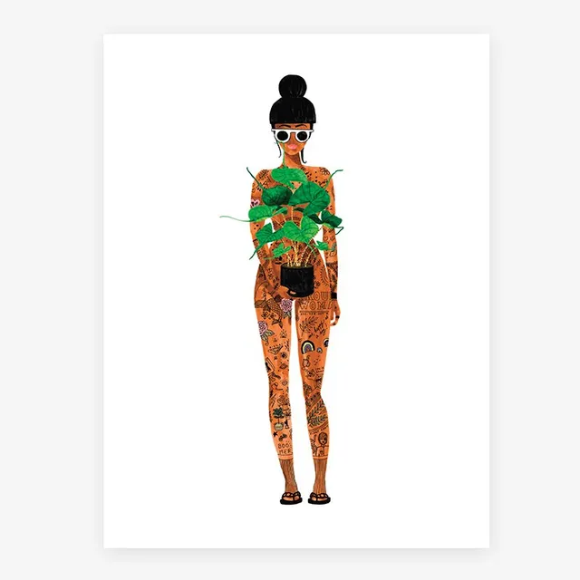 all-the-ways-to-say-naked-girl-with-a-plant-poster-aquarell-frau image 1