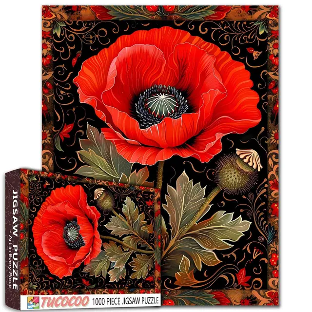 tucocoo-elegant-red-poppy-puzzle-1000-teile-blumen image 1