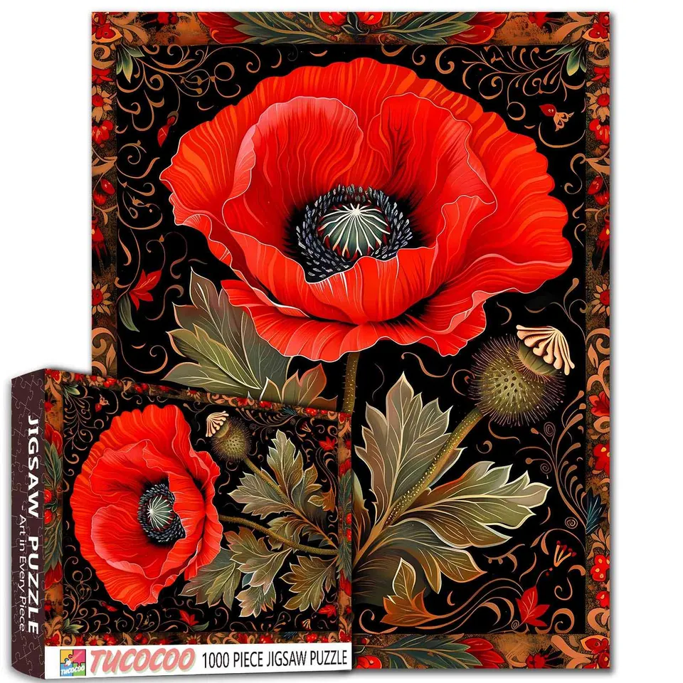tucocoo-elegant-red-poppy-puzzle-1000-teile-blumen image 1