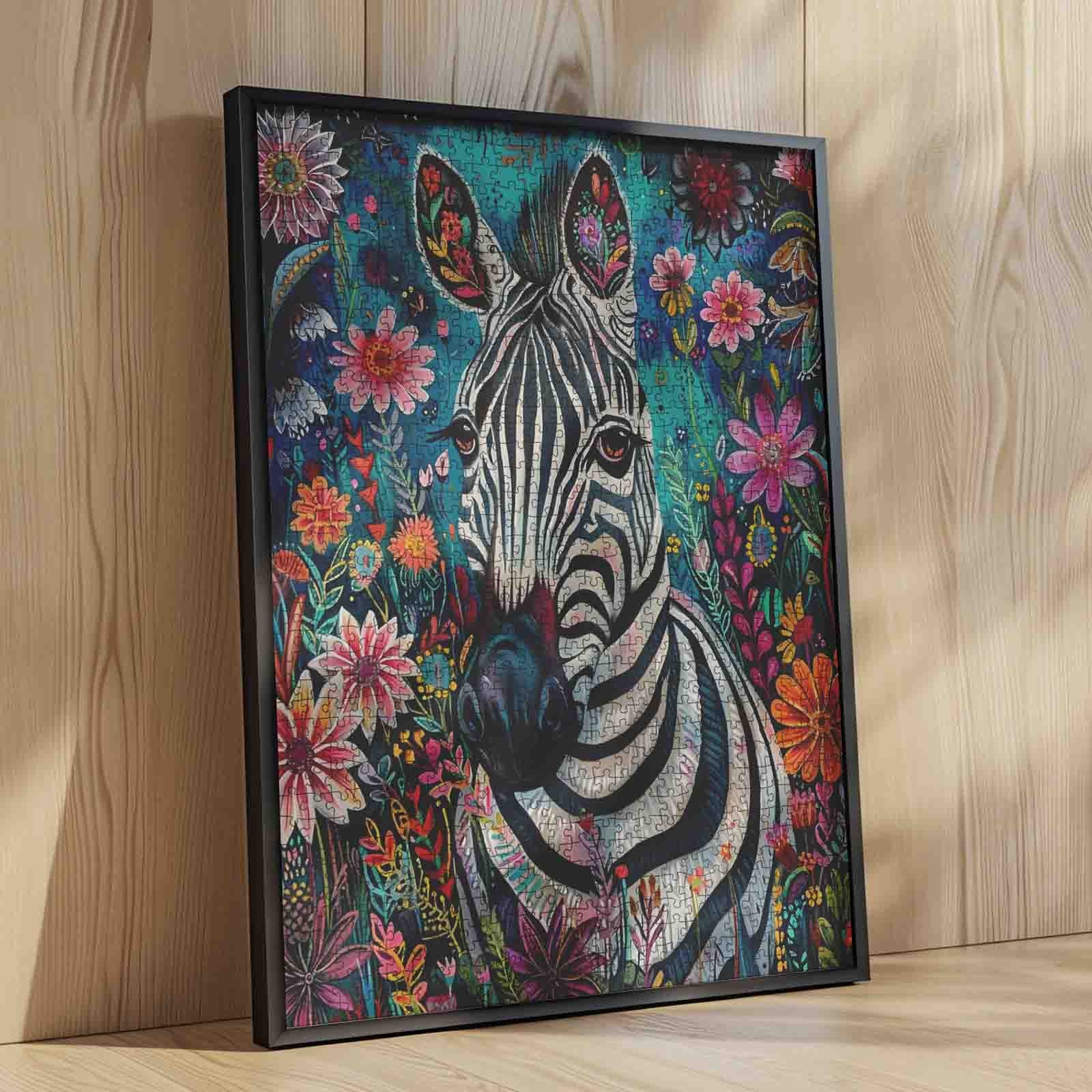 tucocoo-jigsaw-puzzles-floral-zebra-portrait-puzzle-1000-teile-tiere image 4