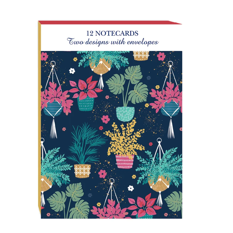 otter-house-happy-plants-navy-notecard-pack-12-karten-a6-blumen image 1