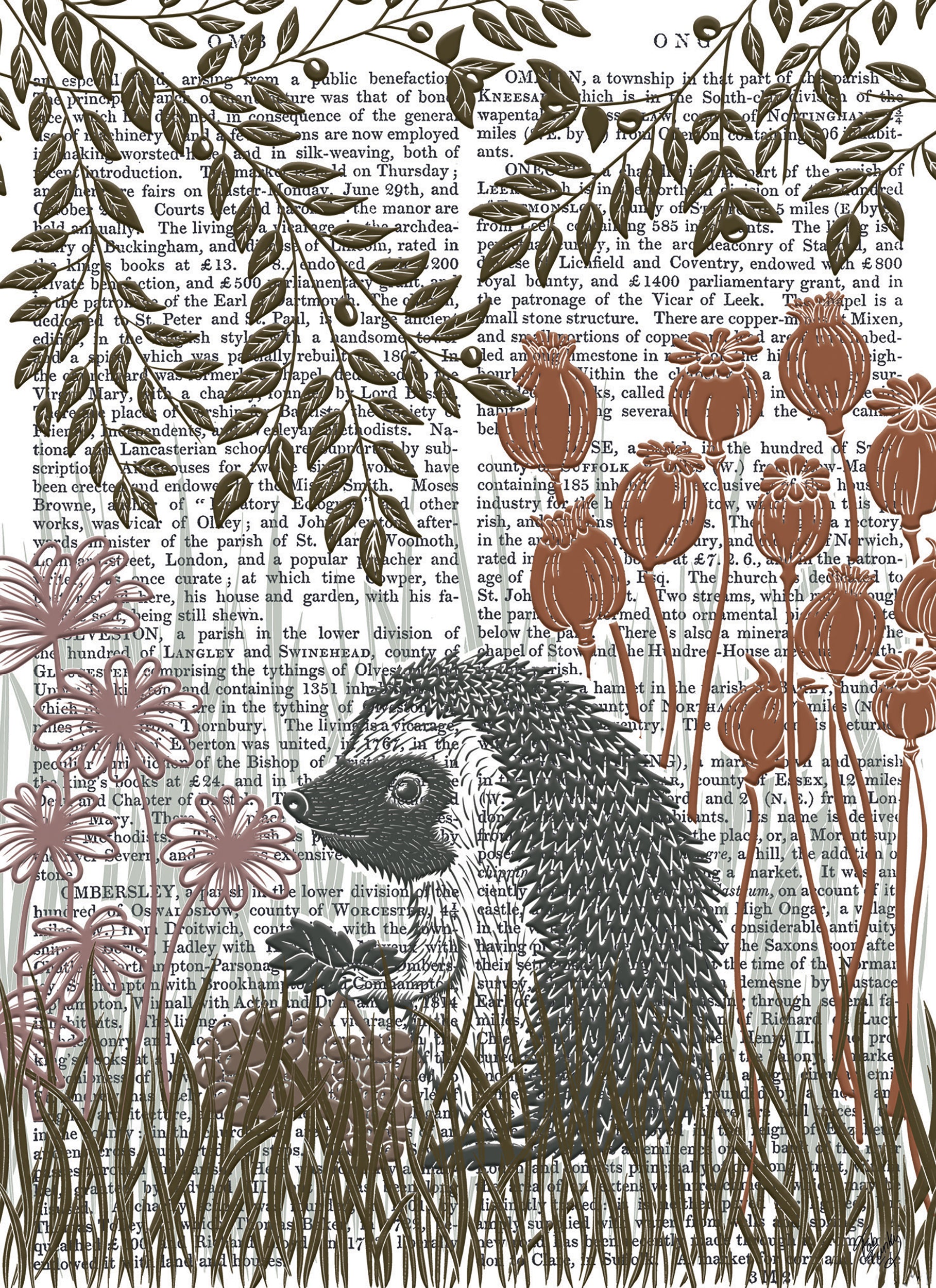 otter-house-fab-funky-country-lane-grusskarte-igel image 1