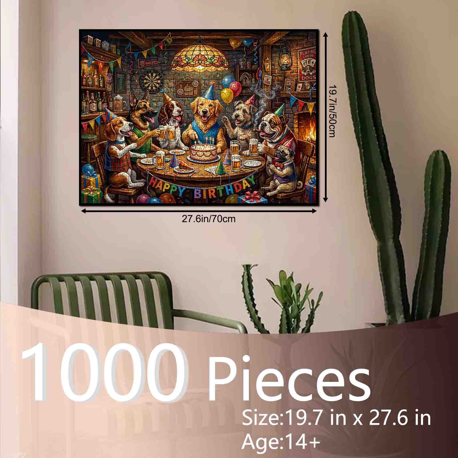 tucocoo-jigsaw-dog-birthday-party-pub-puzzle-1000-teile-hunde image 5