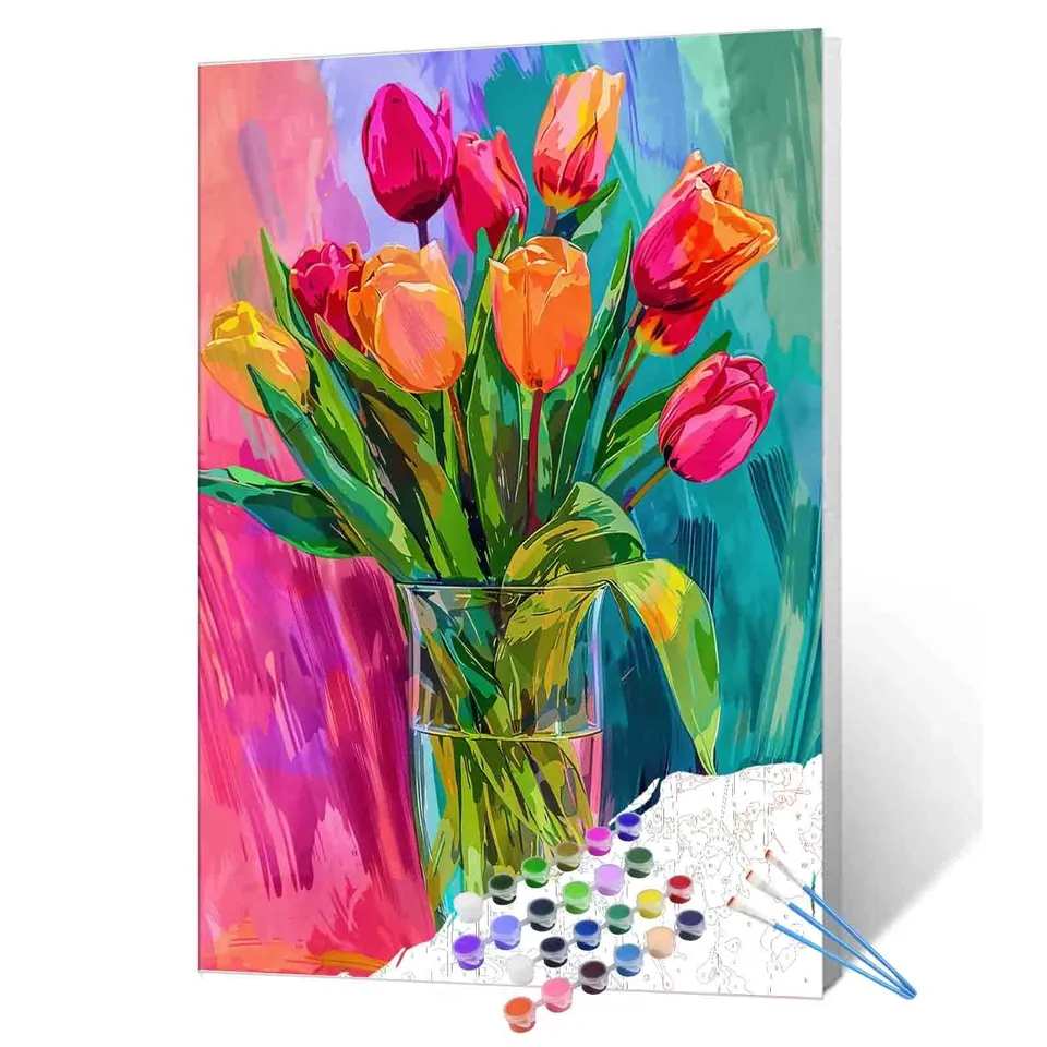 tucocoo-paint-by-numbers-tulip-harmony-in-glass-malen-nach-zahlen-40x50 image 1