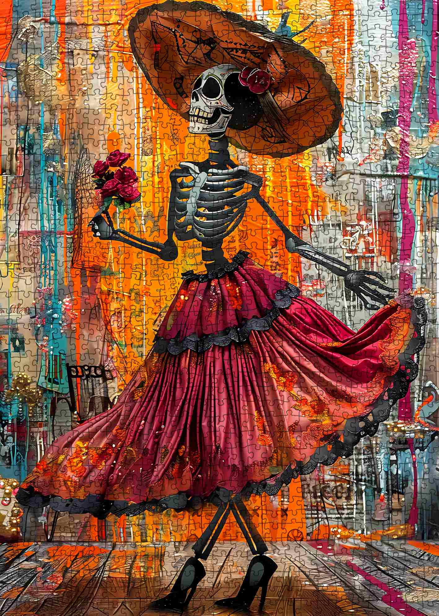 tucocoo-jigsaw-puzzles-dancing-skeleton-lady-puzzle-1000-teile image 2