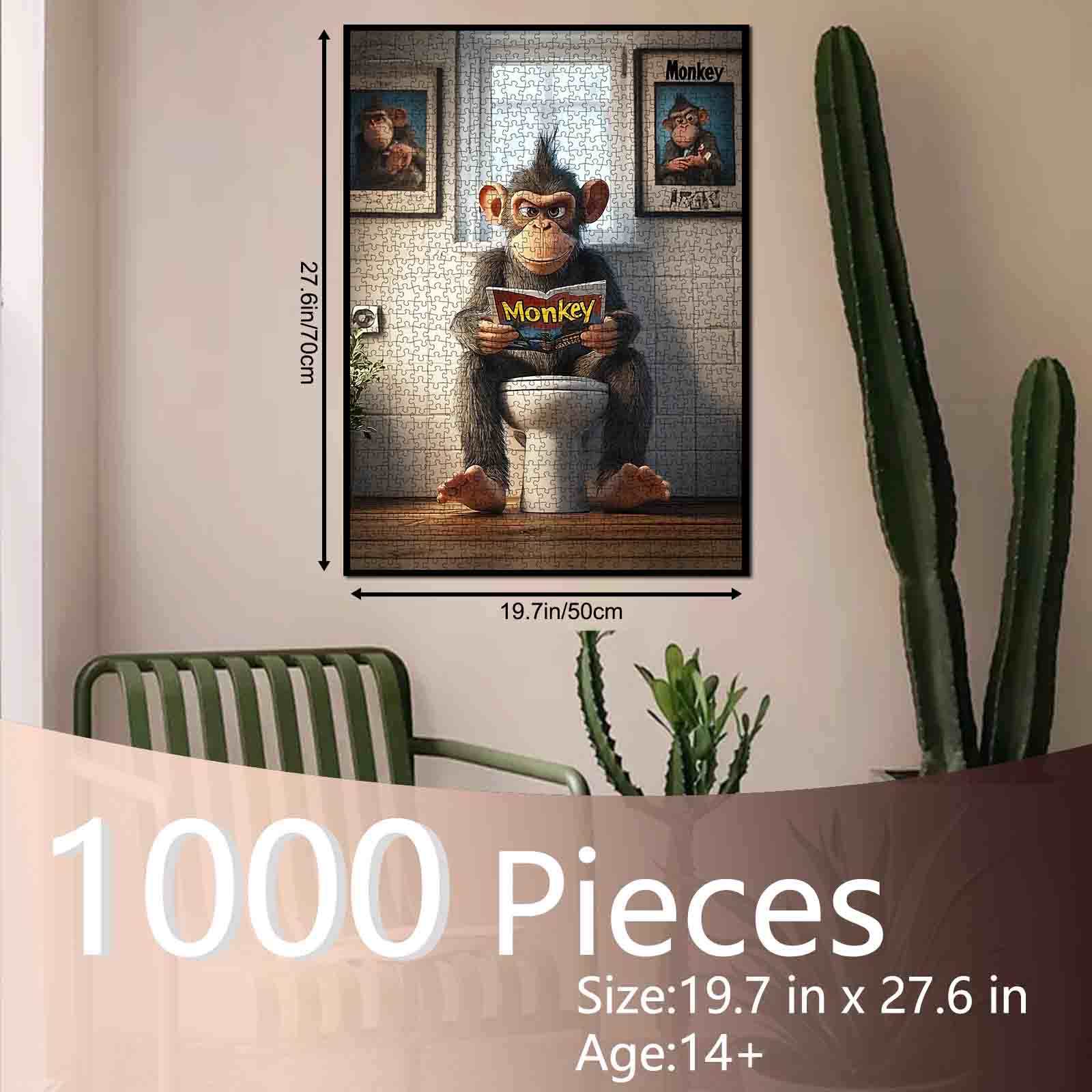 tucocoo-cool-monkey-on-toilet-puzzle-1000-teile-lustig image 5