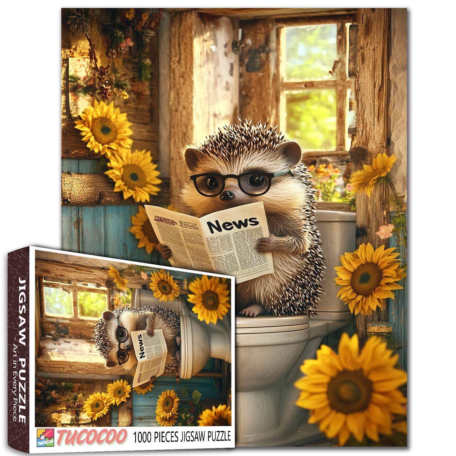 tucocoo-sunflower-hedgehog-puzzle-1000-teile-igel image 1