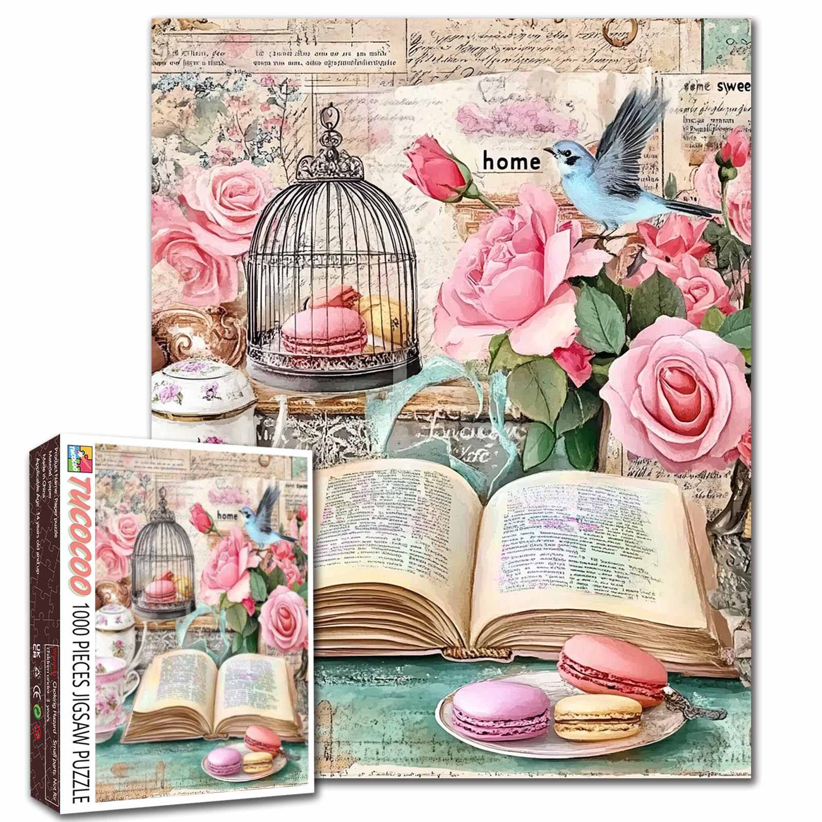 tucocoo-vintage-birdcage-tea-table-puzzle-1000-teile-retro image 1