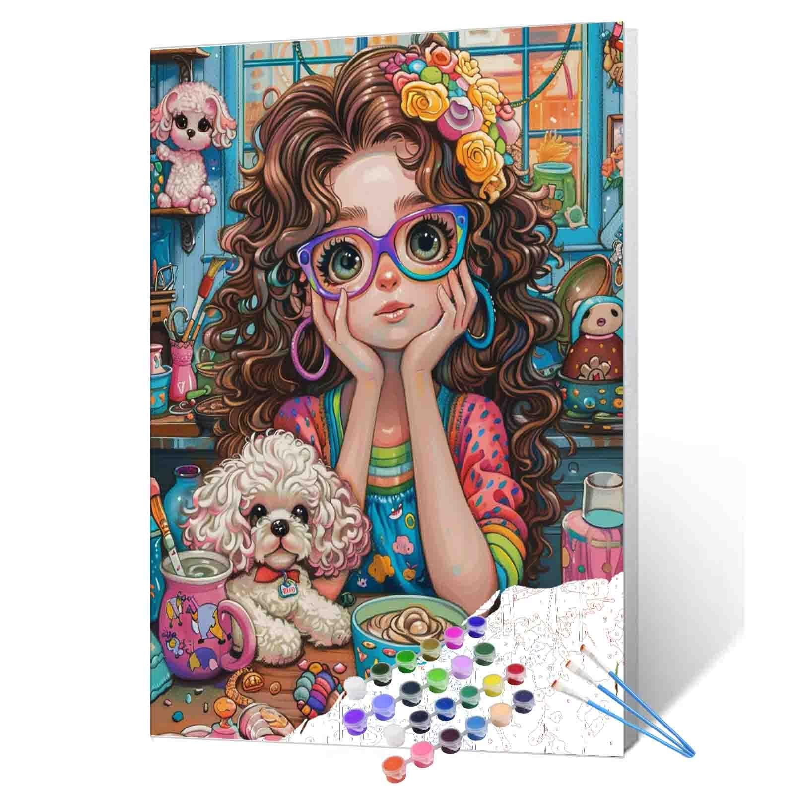 tucocoo-paint-by-numbers-girl-poodle-studio-malen-nach-zahlen image 1