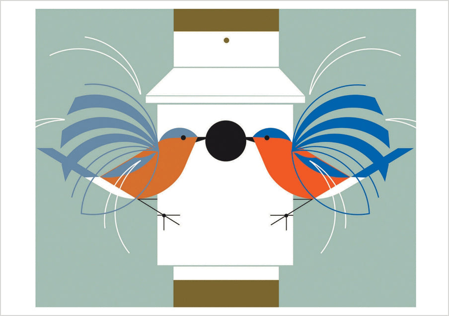 pomegranate-charley-harper-homecoming-klappkarte-vogel-blanko image 1