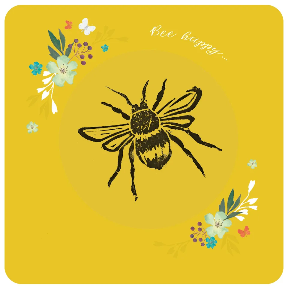otter-house-brush-ink-bee-happy-gru-karte-biene image 1