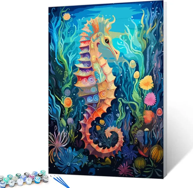 tucocoo-fancy-sea-horse-malen-nach-zahlen-40x50 image 1