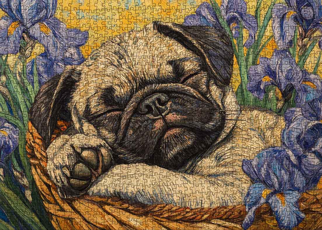 tucocoo-sleeping-pug-puzzle-1000-teile-mops image 2