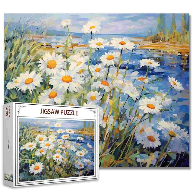 tucocoo-jigsaw-puzzles-daisies-by-the-river-puzzle-1000-teile-blumen image 1