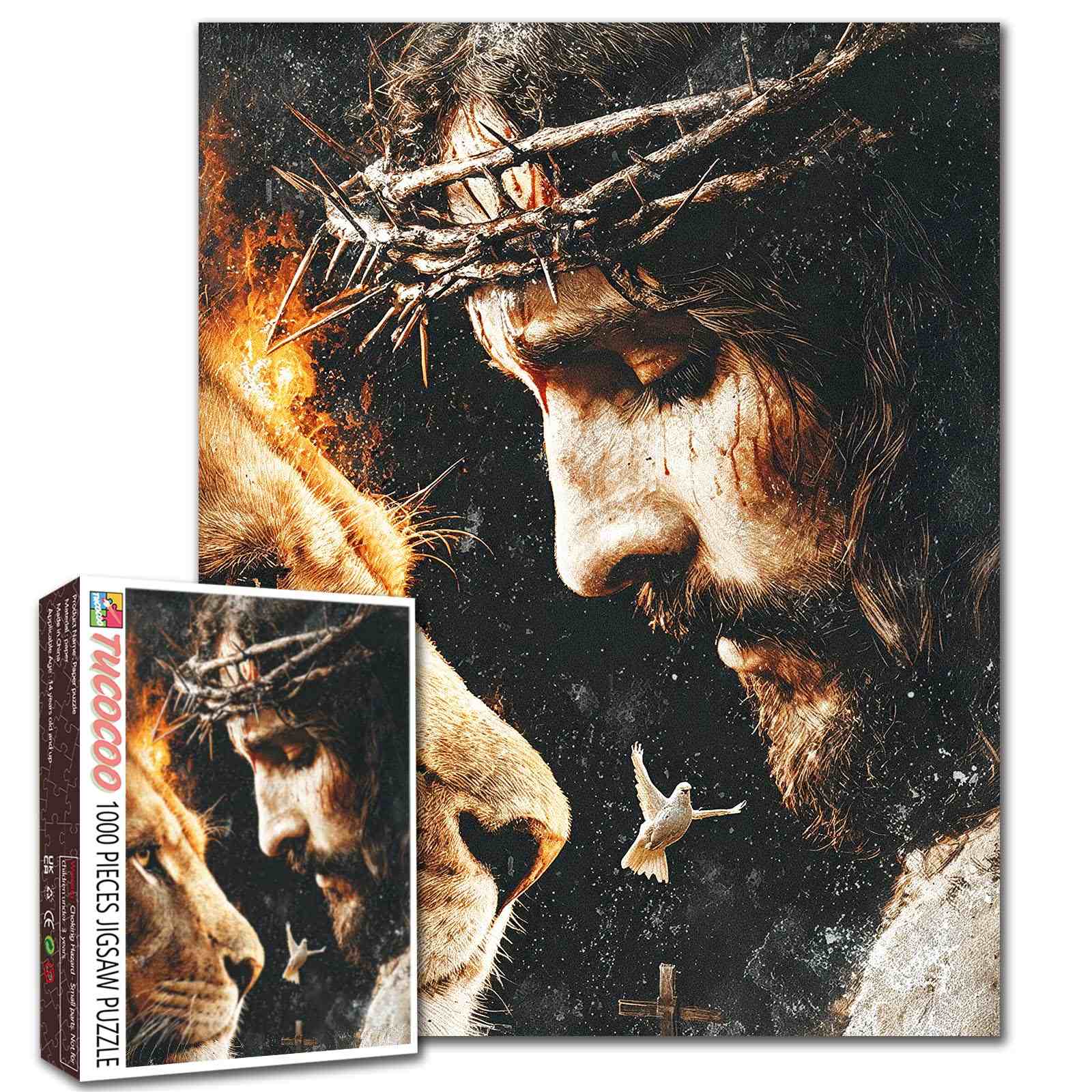 tucocoo-jesus-and-lion-puzzle-1000-teile-glaube image 1
