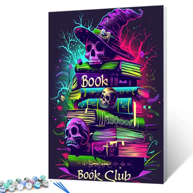tucocoo-neon-skulls-b-cher-malen-nach-zahlen-40x50 image 1