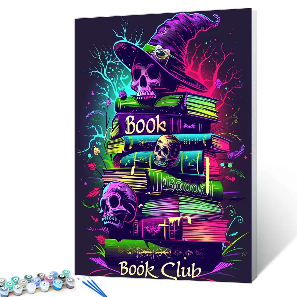 tucocoo-neon-skulls-b-cher-malen-nach-zahlen-40x50 image 1
