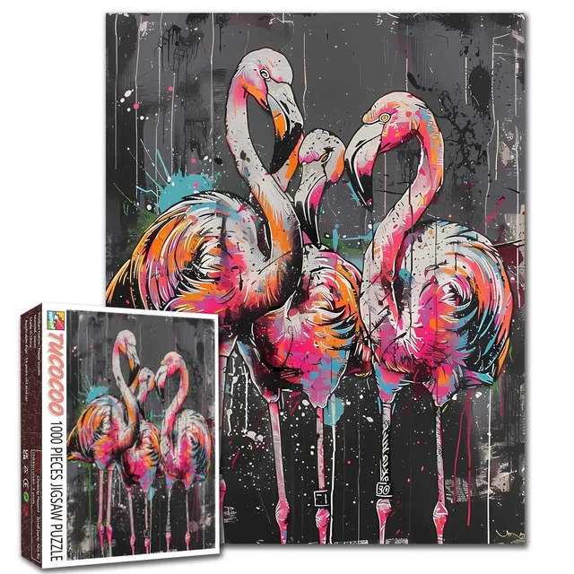 tucocoo-graffiti-flamingos-puzzle-1000-teile-bunt image 1
