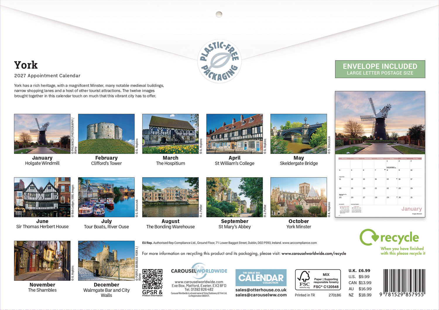 otter-house-york-a4-kalender-2027-wandkalender-monat image 2