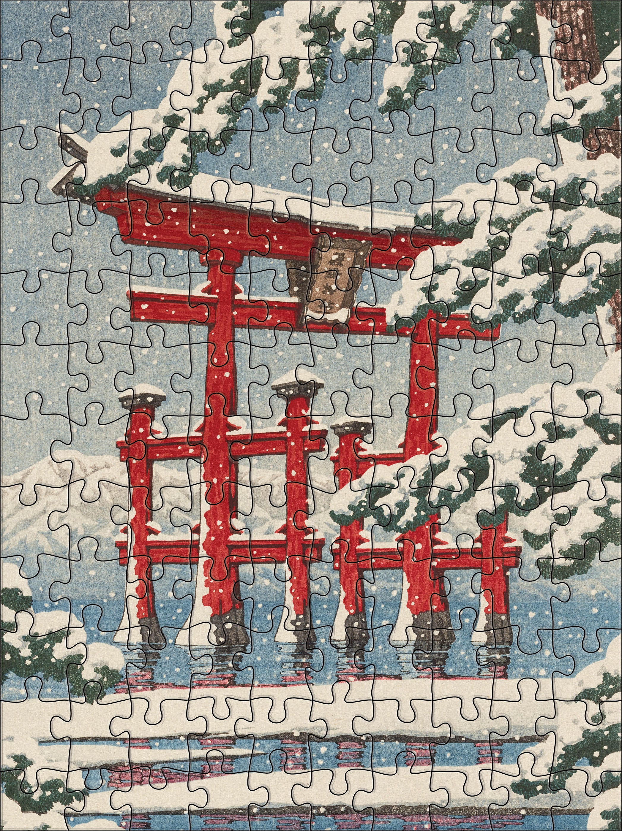 pomegranate-snowfall-120-teile-puzzle-hasui-beidseitig image 5