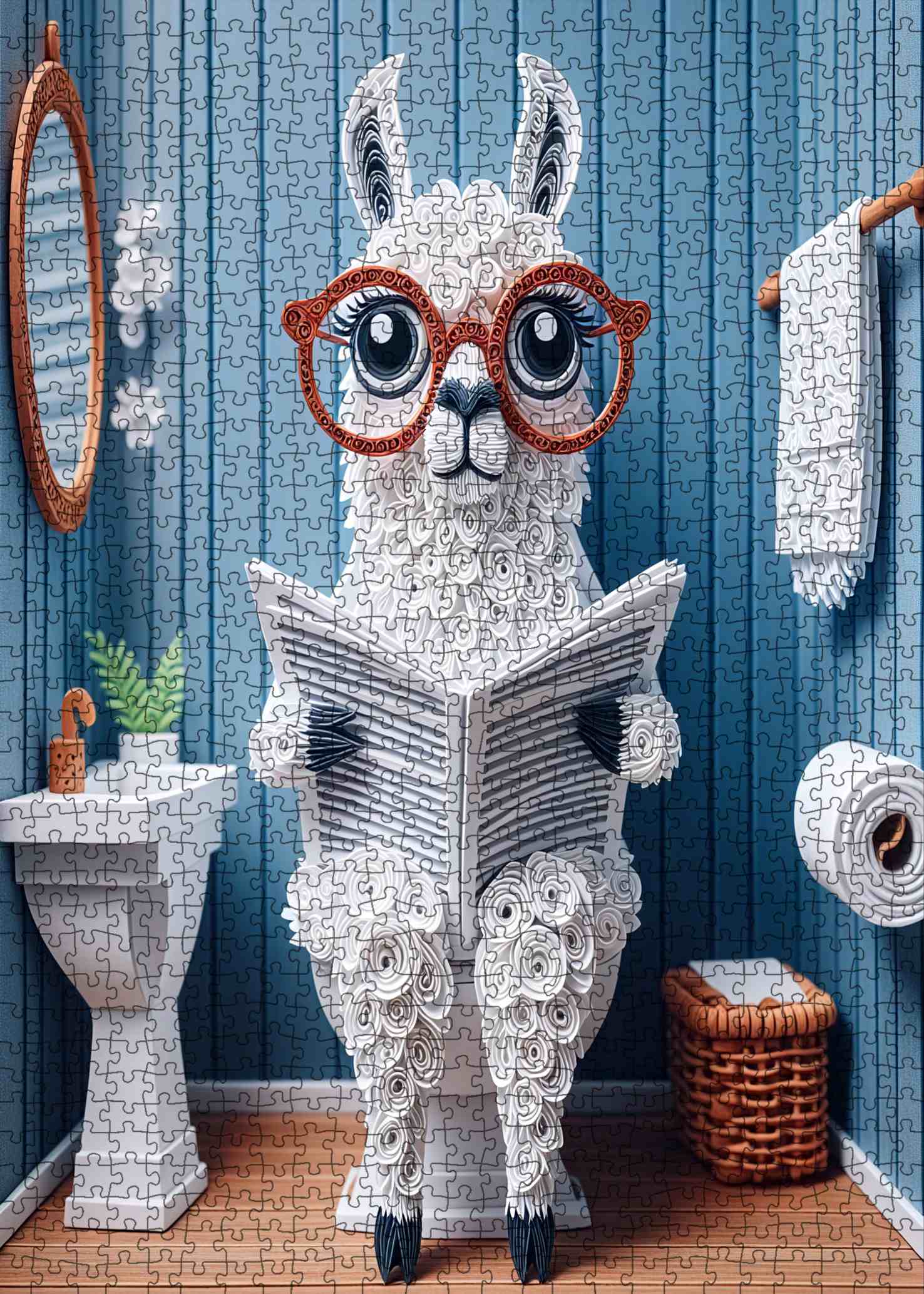 tucocoo-quirky-llama-reading-puzzle-1000-teile-lama image 2