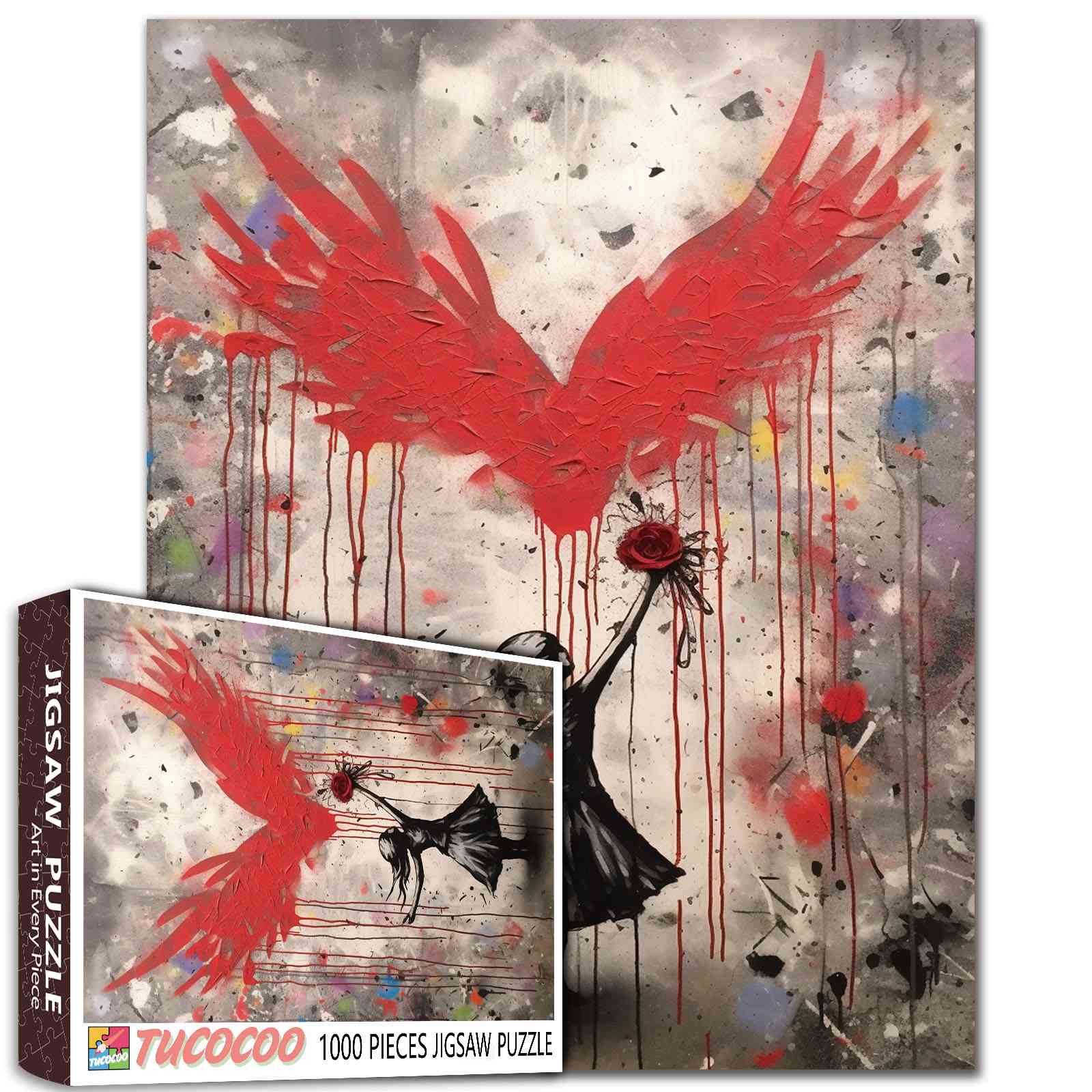 tucocoo-girl-with-heart-shaped-wings-puzzle-1000-teile-graffiti image 1