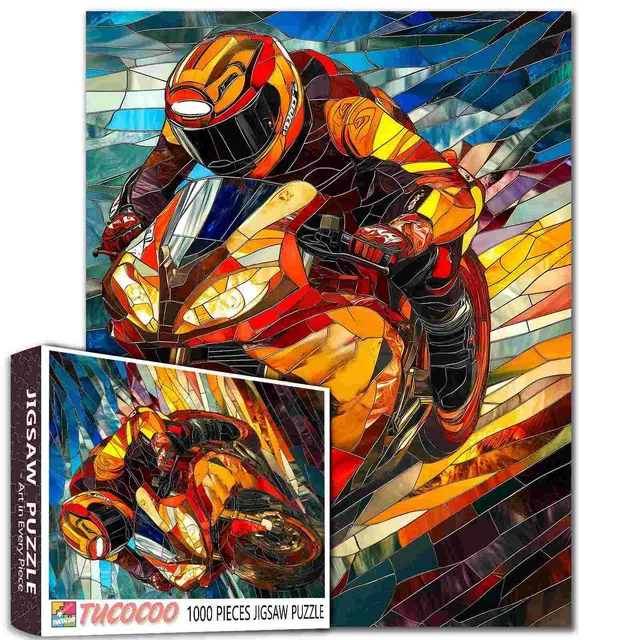 tucocoo-stained-glass-speedster-puzzle-1000teile-bike image 1