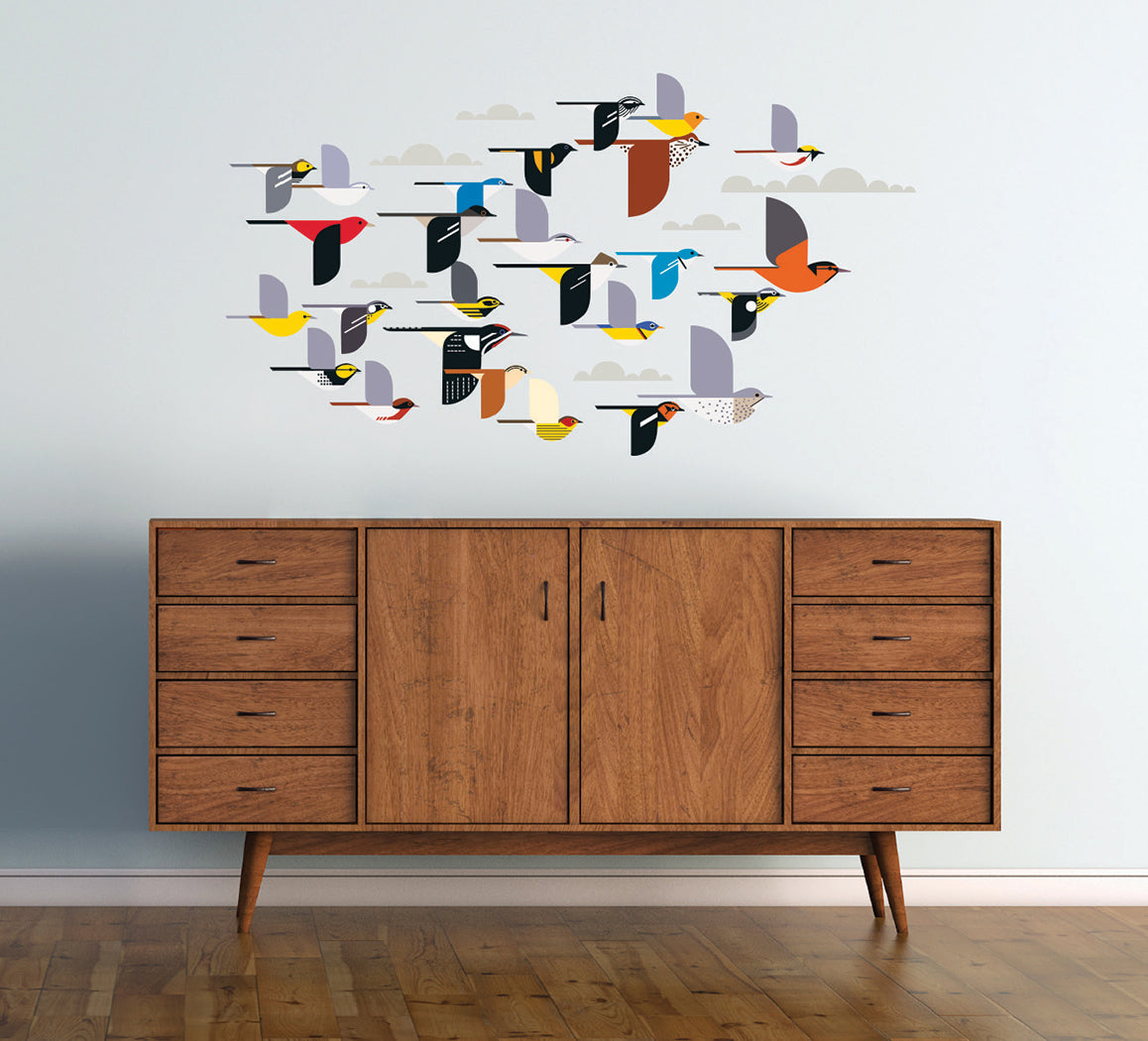 pomegranate-charley-harper-flock-of-birds-wandsticker-v-gel-set image 2