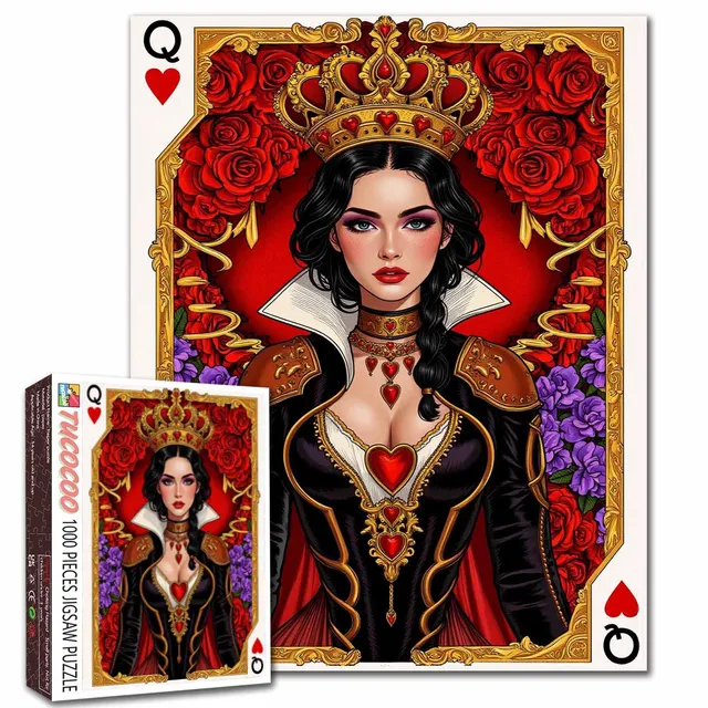 tucocoo-queen-of-hearts-puzzle-1000-teile-portrait-frau image 1