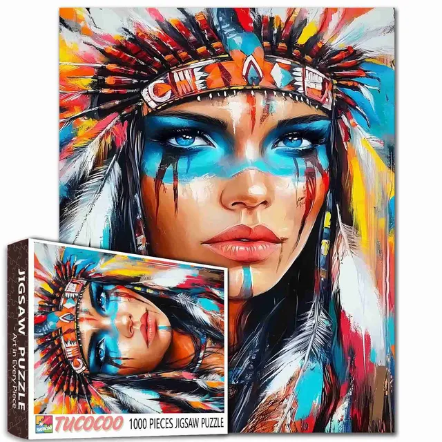 tucocoo-jigsaw-puzzles-native-warrior-beauty-puzzle-1000-teile image 1